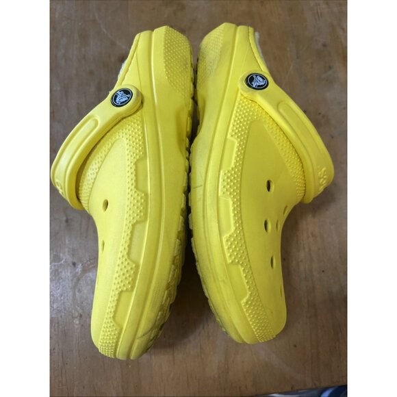 Crocs Classic Lined Clogs Unisex Size M6 W8 Yellow Sandals Comfy Festival - Picture 11 of 16